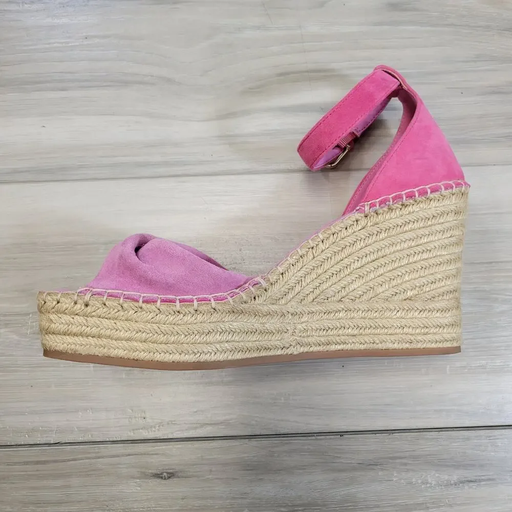 Kenneth Cole Sol Sandals Women's 11 Pink Espadrille Wedge